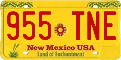 NM license plate 955TNE