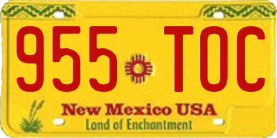 NM license plate 955TOC