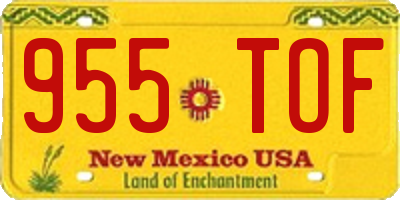 NM license plate 955TOF