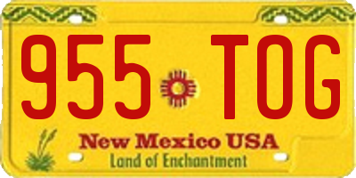 NM license plate 955TOG