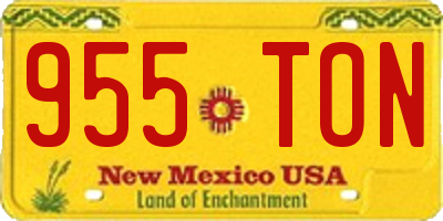 NM license plate 955TON