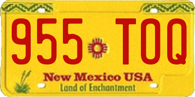 NM license plate 955TOQ