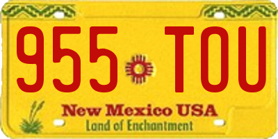 NM license plate 955TOU
