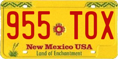 NM license plate 955TOX