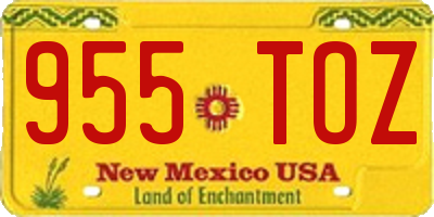 NM license plate 955TOZ