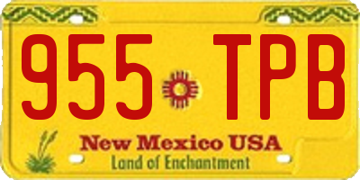 NM license plate 955TPB