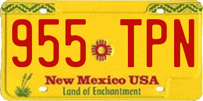 NM license plate 955TPN
