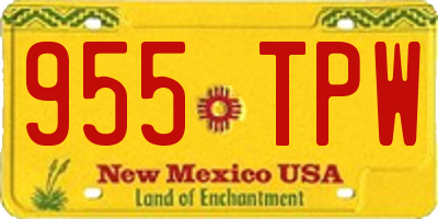 NM license plate 955TPW
