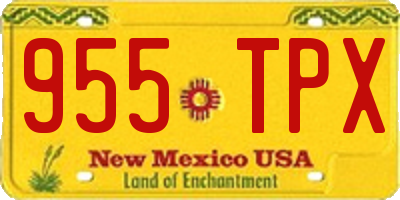 NM license plate 955TPX