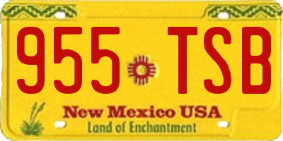 NM license plate 955TSB