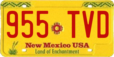 NM license plate 955TVD