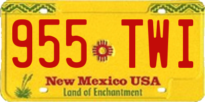 NM license plate 955TWI