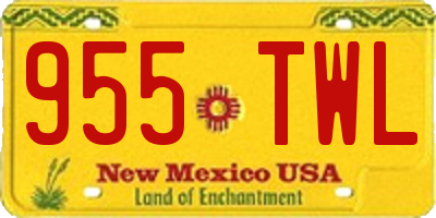 NM license plate 955TWL