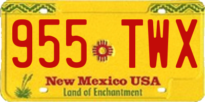 NM license plate 955TWX