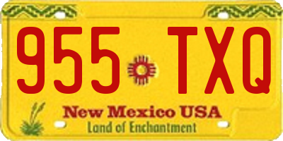 NM license plate 955TXQ