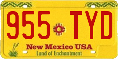 NM license plate 955TYD