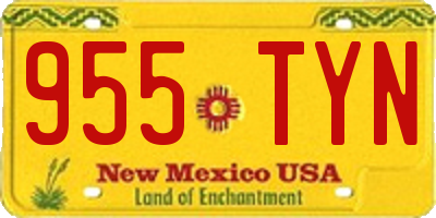 NM license plate 955TYN