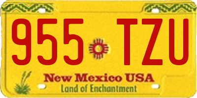 NM license plate 955TZU