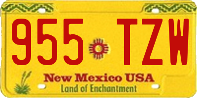 NM license plate 955TZW