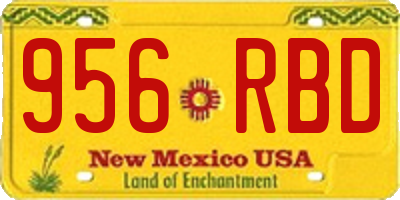 NM license plate 956RBD