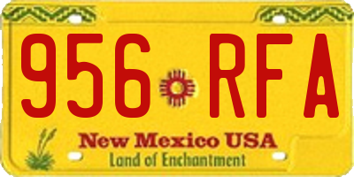 NM license plate 956RFA