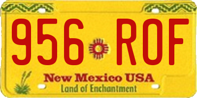 NM license plate 956ROF
