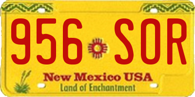 NM license plate 956SOR