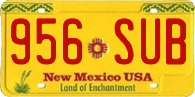 NM license plate 956SUB