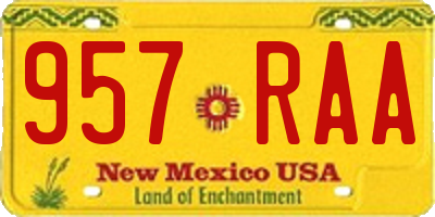 NM license plate 957RAA