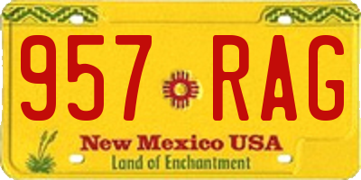 NM license plate 957RAG