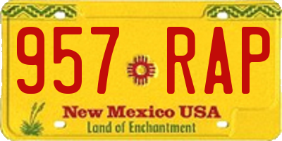 NM license plate 957RAP