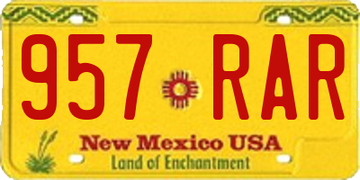 NM license plate 957RAR