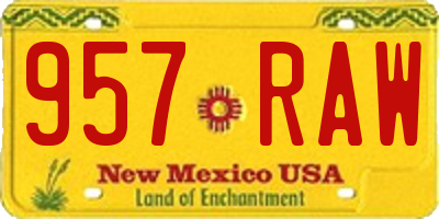 NM license plate 957RAW