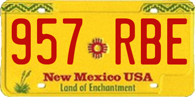 NM license plate 957RBE