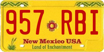 NM license plate 957RBI