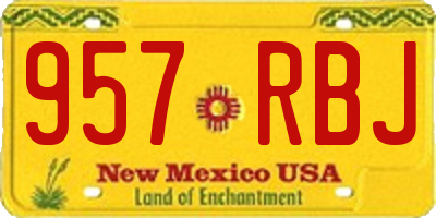 NM license plate 957RBJ