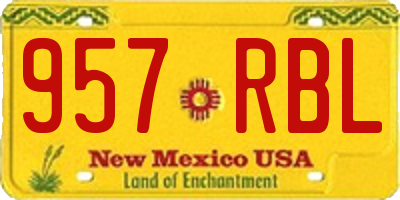 NM license plate 957RBL