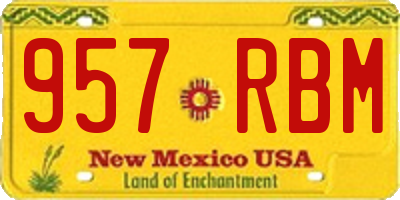 NM license plate 957RBM