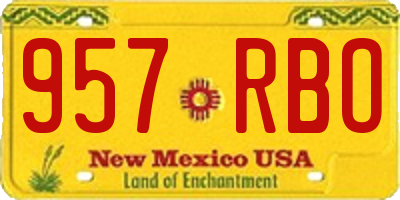 NM license plate 957RBO