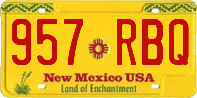NM license plate 957RBQ