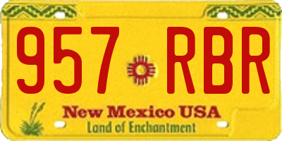 NM license plate 957RBR