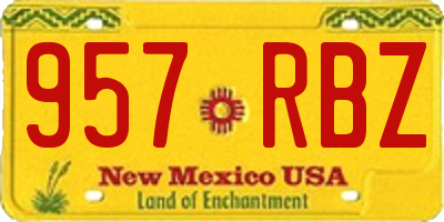 NM license plate 957RBZ
