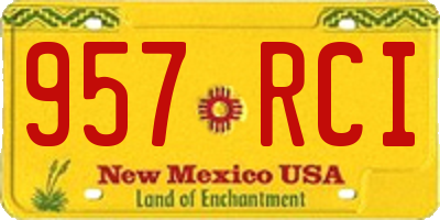 NM license plate 957RCI