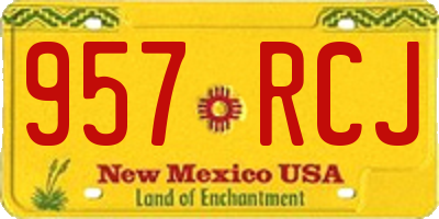 NM license plate 957RCJ