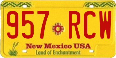 NM license plate 957RCW