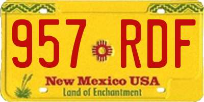 NM license plate 957RDF