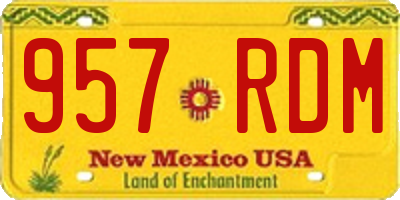 NM license plate 957RDM