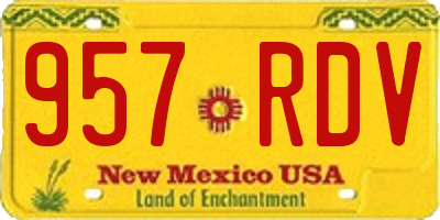 NM license plate 957RDV