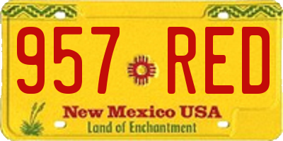 NM license plate 957RED