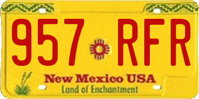 NM license plate 957RFR